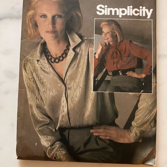 SIMPLICITY 6587 MISSES PLEATED FRENCH CUFF FLY FRONT BLOUSE PATTERN SZ 14 UNCUT - Picture 3 of 8